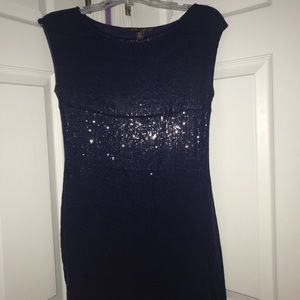 Navy Sequen Mini Dress